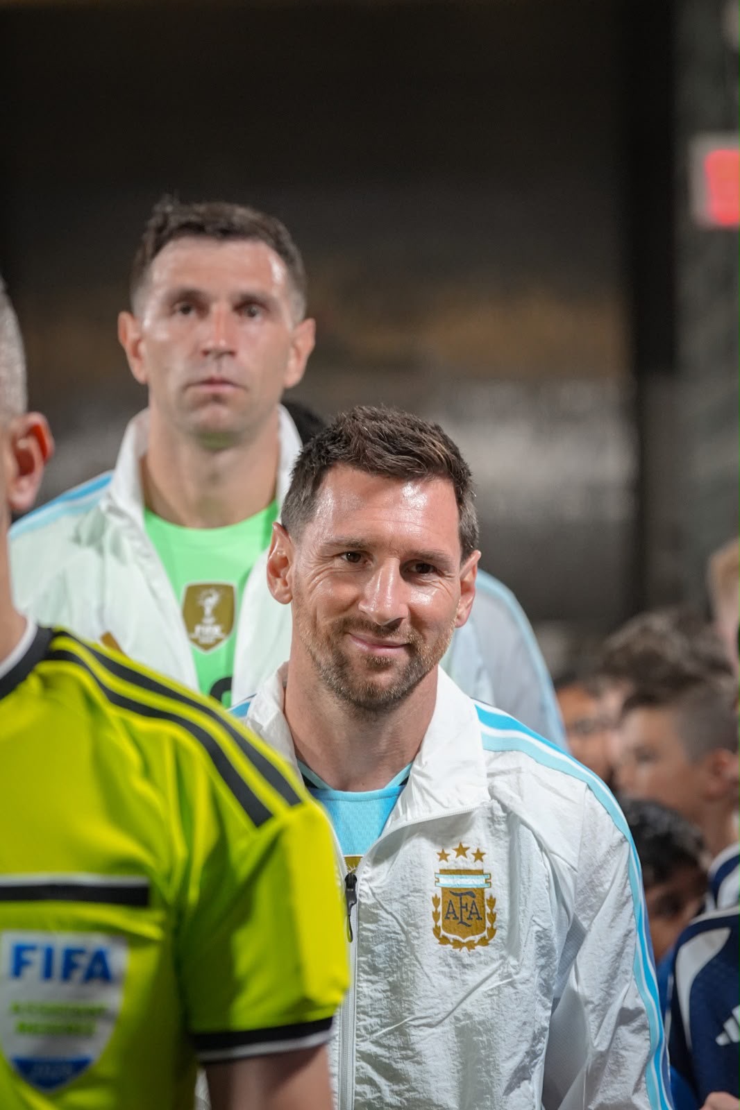 Messi with Argentina teammates